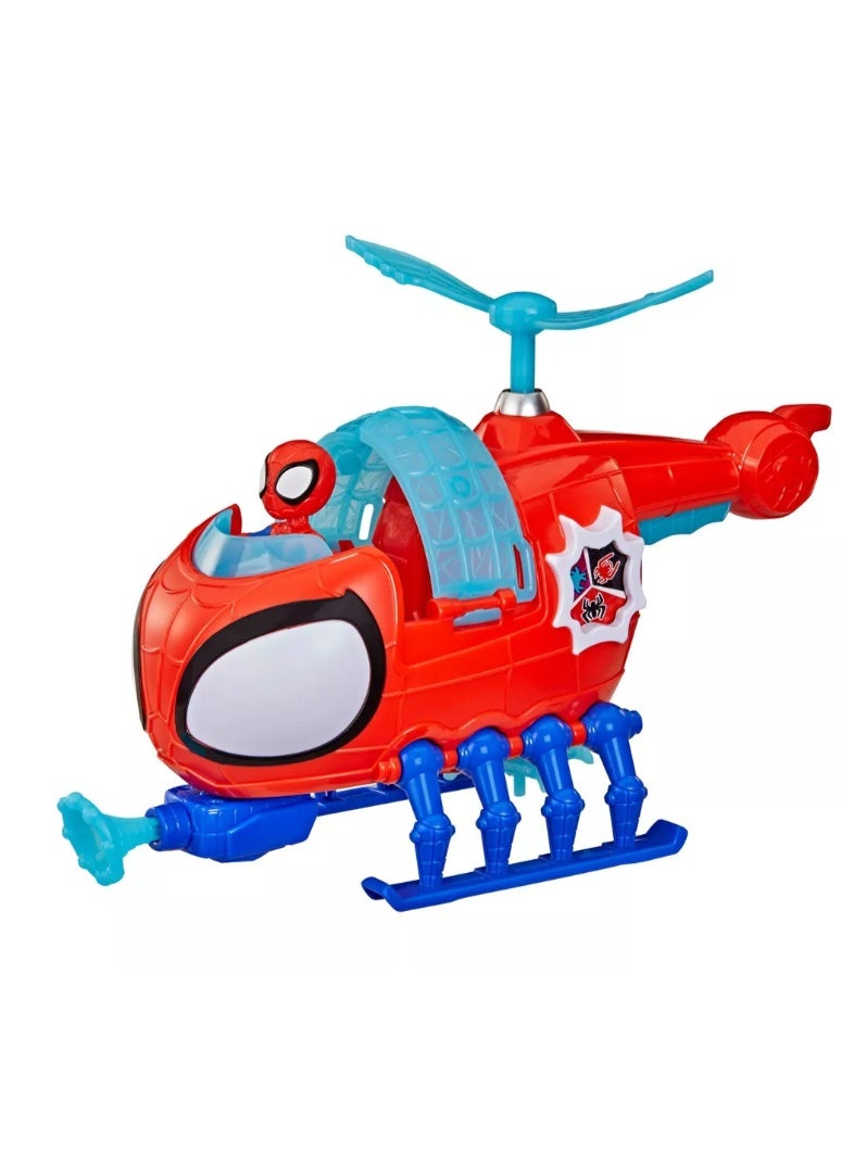 Hasbro Marvel Marvel Spidey and His Amazing Friends Team Spidey Copter Vehicle Playset with Figure - Image 4