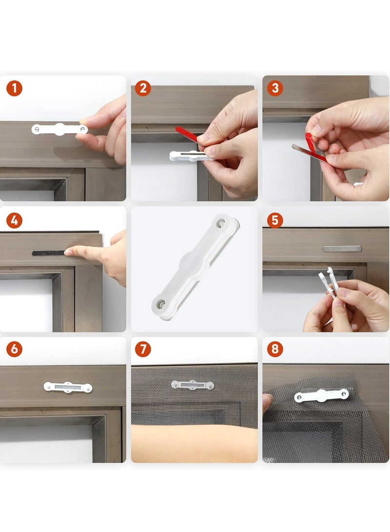 KASTWAVE شريط مغناطيسي لشاشة 24 قطعة، شريط مغناطيسي لشبكة الحشرات للنوافذ، شرائط مغناطيسية ذاتية اللصق لشبكات النوافذ الطائرة، ستائر شبكية، ستائر أبواب، تمنع دخول الحشرات/ الذباب - Image 5