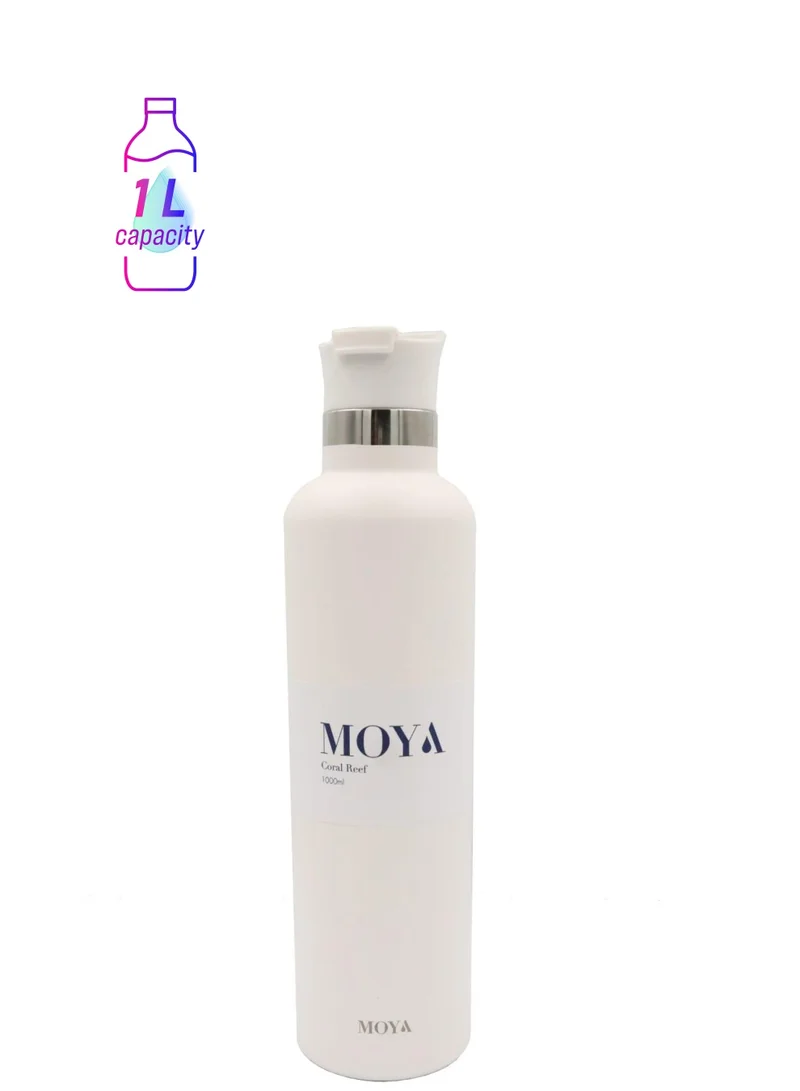 MOYA Moya "Coral Reef" 1L Insulated Sustainable Water Bottle White Spout Lid