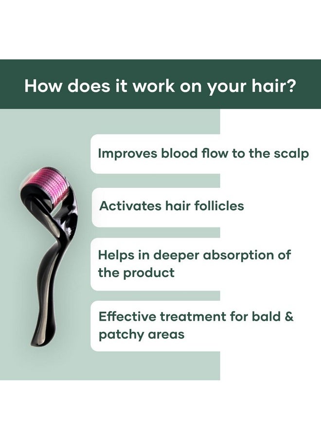 mars by GHC - 0.5Mm Derma Roller: 540 Titanium Micro Needles For Hair Growth & Beard Care | Minimize Hair Fall, Boost Follicle Stimulation | User-Friendly, Safe & Effective (Pack Of 1) - Image 1