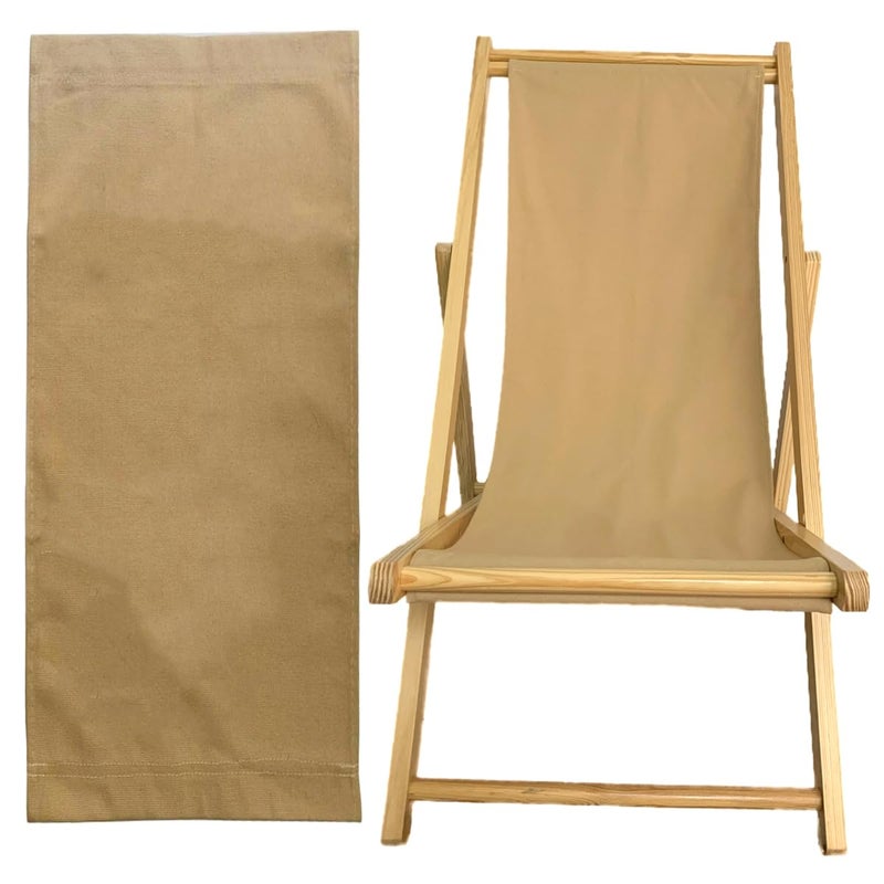 TBACW Chair Replacement Canvas Beige 4724x1732in 220lbs CapacityOnly Cloth for Patio Lounge Beach Reclining Sling Chair