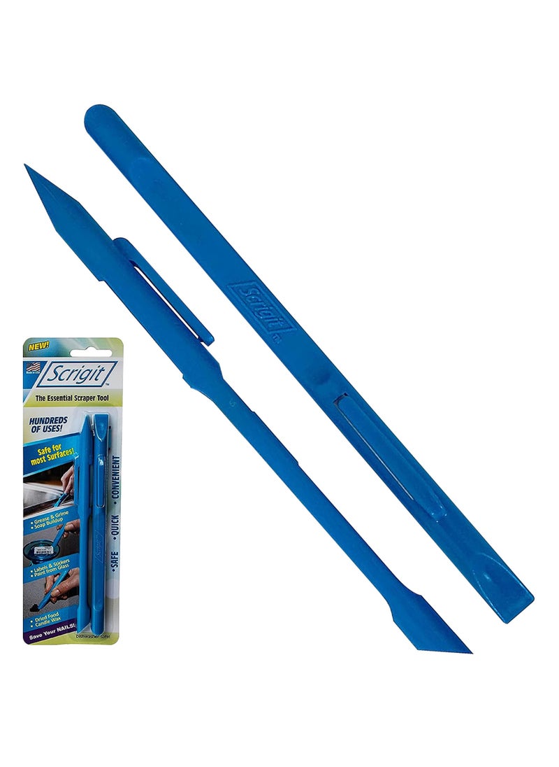 Scrigit Scrigit Scraper NoScratch Plastic Scraper Tool 2 Pack  The Handy MultiUse Scraping Tool for Removing Food Labels Stickers Paint Grease  Easy to Hold Reaches Tight Spaces and Crevices 