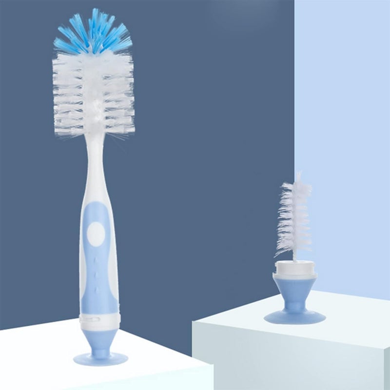 Children Pacifier Brush Milk Bottle Water Cup Cleaning Brush Can Stand Milk Bottle Brush Function Two in One - Image 2