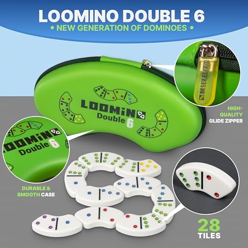Queensell Dominoes Set for Kids and Adults New Generation of Dominoes Game Family Board Game for Kids and Adults Loomino - Image 5