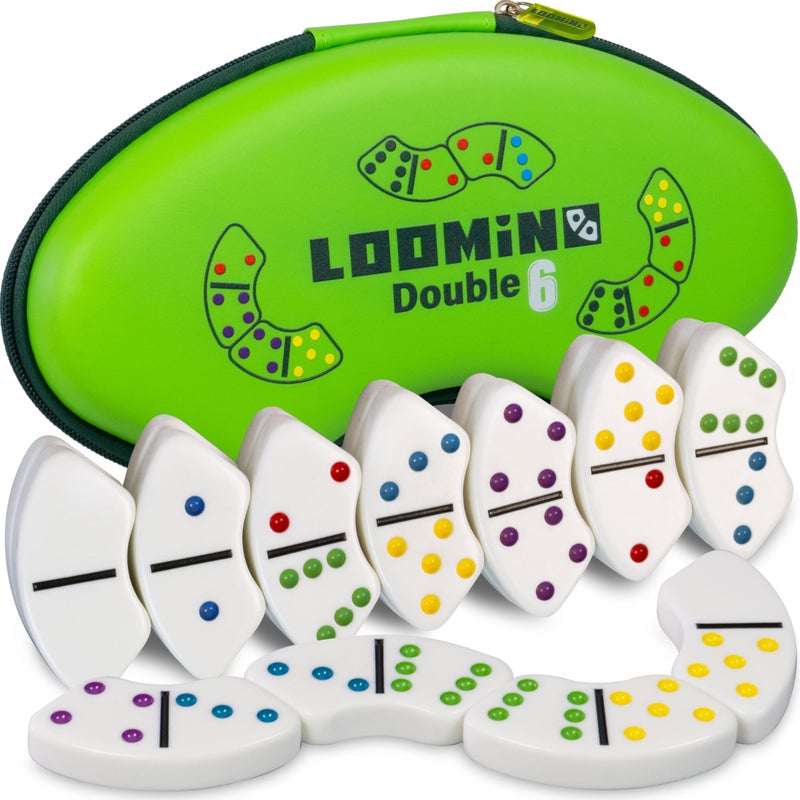 Queensell Dominoes Set for Kids and Adults New Generation of Dominoes Game Family Board Game for Kids and Adults Loomino - Image 3