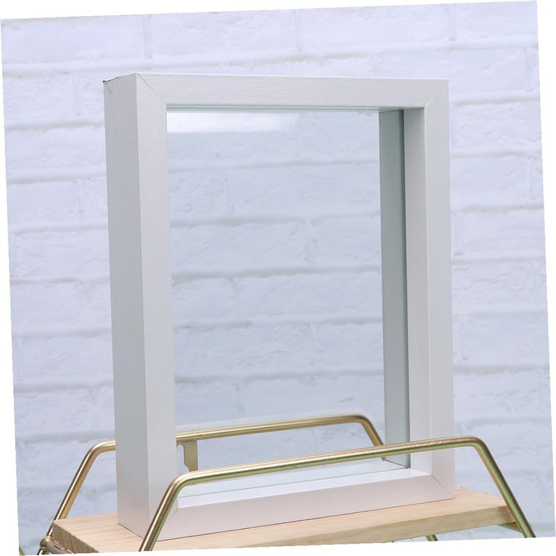 Vintage Double-sided 8-inch White Glass Photo Specimen Frame with Pressed Flower Display for Tabletop Home Décor - Image 5
