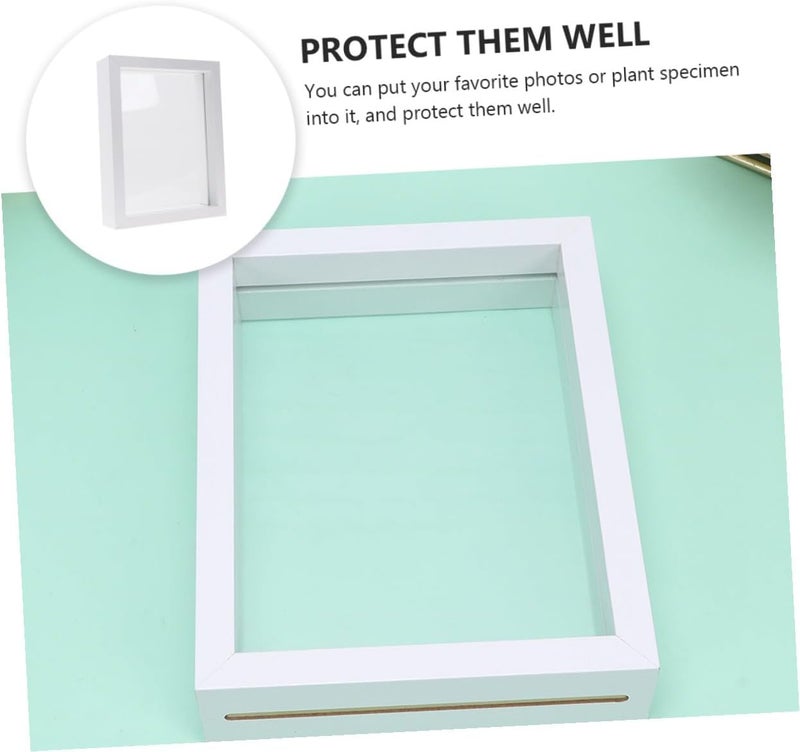 Vintage Double-sided 8-inch White Glass Photo Specimen Frame with Pressed Flower Display for Tabletop Home Décor - Image 3