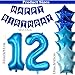 DUFACAI 12th Birthday Decorations for Boys Blue 12th Happy Birthday Banner Party Supplies Number 12 Balloons Fringe Curtain 12 Years Old Bday Party Supplies Kit for Him Her Girls Blue - Image 4