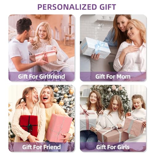 CLOUDWINGS Gifts for Teen Girl, Initial Travel Duffle Bag, Personalized Women Weekender Overnight Bags, Gift for Daughter Kid Mom Friend College Girl Graduation Teacher（Purple,A) - Image 2