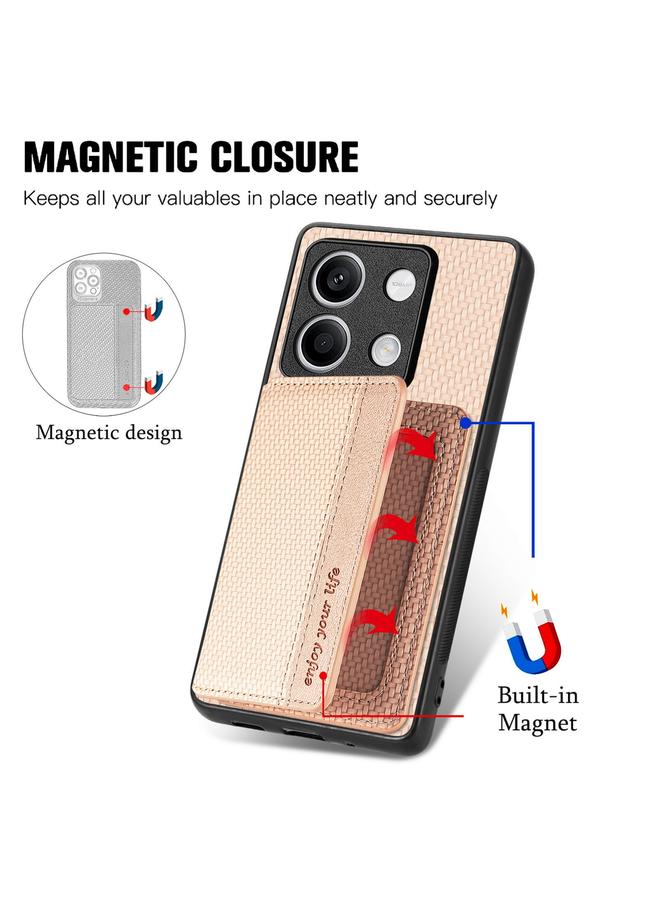 S-TOP Case For Redmi Note 13 4G Carbon Fiber Magnetic Card Bag Phone Case - Image 3