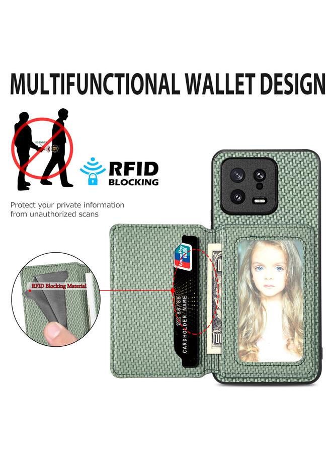 S-TOP Case For Redmi Note 13 4G Carbon Fiber Magnetic Card Bag Phone Case - Image 4