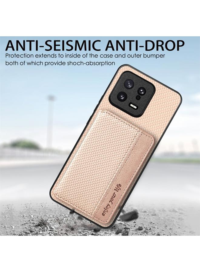 S-TOP Case For Redmi Note 13 4G Carbon Fiber Magnetic Card Bag Phone Case - Image 5