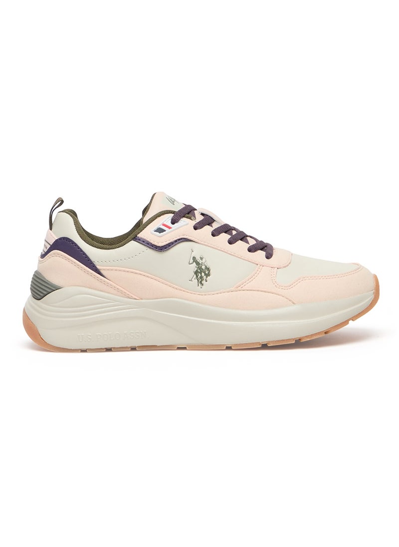 U.S. Polo Assn. Women's Beige Low-Top Sneakers - Chic Lace-Up Style, Everyday Casual Shoes for Versatile Outfits  - Image 1