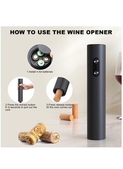Excefore Electric Wine Opener, Automatic Corkscrews Wine Bottles Openers, Battery Operated Reusable Wine Remover for Wine Lover Gift Home Kitchen Party, Batteries not included  - Image 3