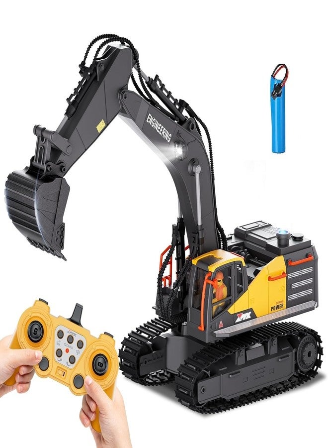 Bhavenu RC Excavator and Dump Truck Toy Set，2.4Ghz Metal Remote Control Construction Vehicle with Light&Sound, Best Christmas Toy for Boys, 2×30 Mins Gaming Time,Digger Toys for Kids 3+ Multicolor - Image 1