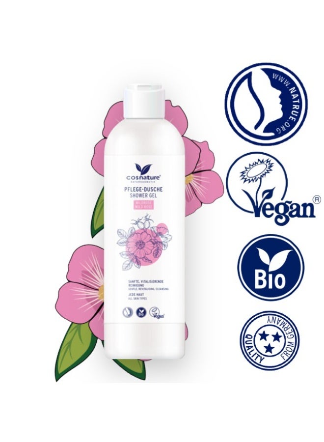 cosnature Wild Rose Shower Gel – Hydrates & Refreshes Skin – 250 ML – Natural Formula – Made in Germany - Image 2