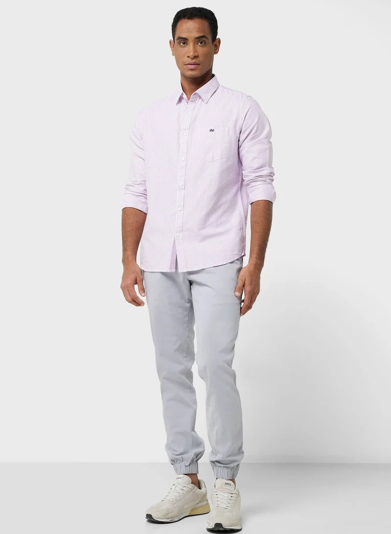 Thomas Scott Thomas Scott Men Purple Smart Slim Fit Opaque Casual Shirt