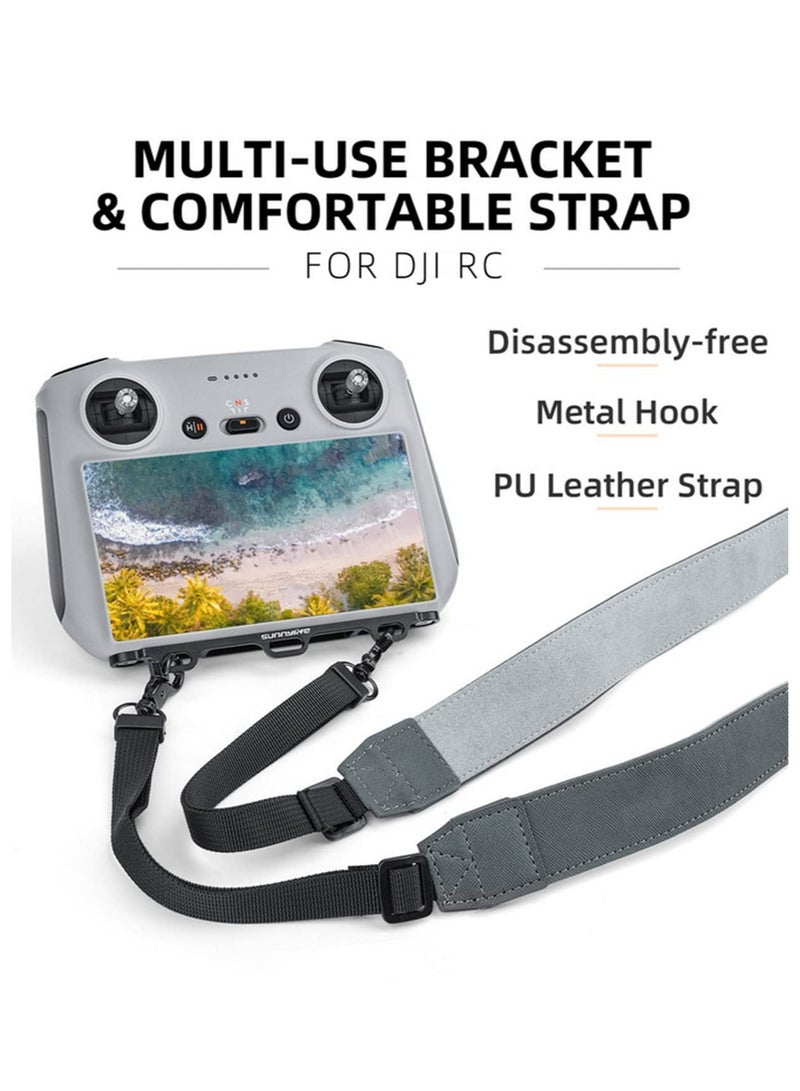For Mini 3 PRO Lanyard Neck Strap PU Leather Hanging Rope with CNC Aluminum Buckle for DJI RC Remote Control Drone Accessories Durable Multi Purpose Switchable Storage  - Image 2