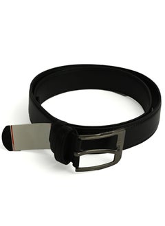 Casual Every Day Belt for Jeans, Leather Formal Wear Belt for Men, Leather Slide Belt for Special Occasion and Events - Black