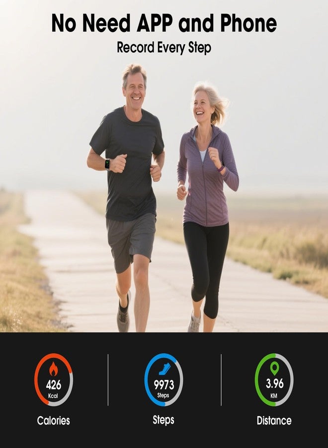 Pautios Pedometer Watch Senior Friendly No App/Phone Required, Waterproof Fitness Tracker Watch with Step Counter Calories/Sleep Tracker for Walking Running for Men Women - Image 3