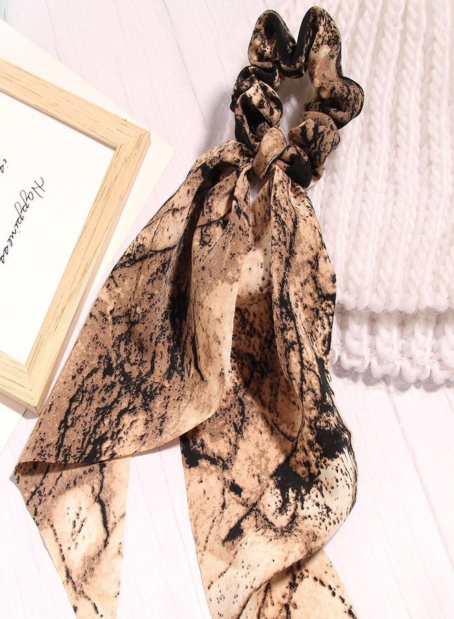 Finrray 3PCS Big Bow Hair Ties, Bowknot Hair Scrunchies Fabric Long Hair Ribbon Knotted Bow Ponytail Holder Leopard Check Elastic Hair Accessories for Women Girls (Leopard) - Image 4