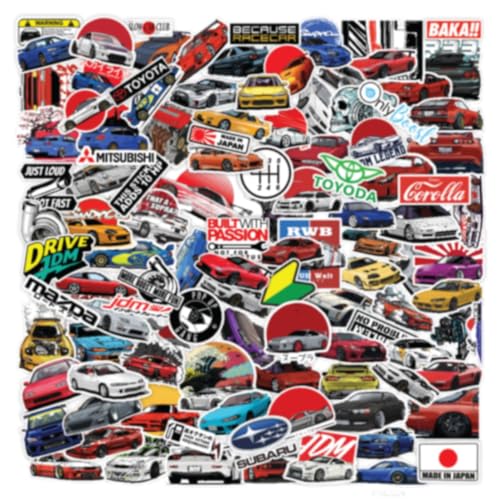 CodersParadise - Ultimate Pack of 113 JDM Cars Stickers for Laptop, Journal, Bike Helmet, Diary, Guitar, Mobile Case - Waterproof Residue Free Stickers - Japanese Racing Cars - Image 1
