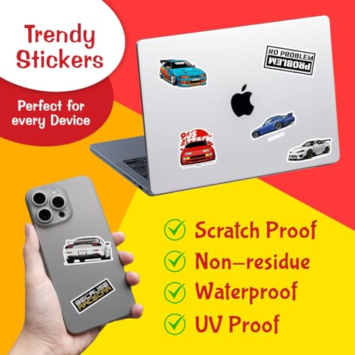 CodersParadise - Ultimate Pack of 113 JDM Cars Stickers for Laptop, Journal, Bike Helmet, Diary, Guitar, Mobile Case - Waterproof Residue Free Stickers - Japanese Racing Cars - Image 4