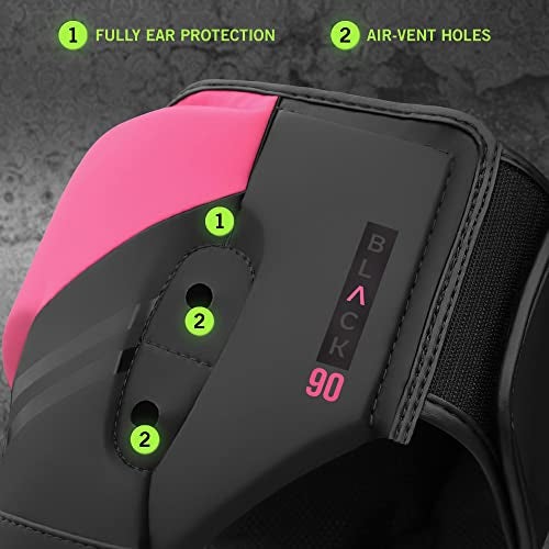 Mytra Fusion Boxing Headgear - Sparring Gear with Adjustable Strap MMA, Muay Thai, Kickboxing, Martial Arts, Karate, Head Gear (Black/Pink, S) - Image 4