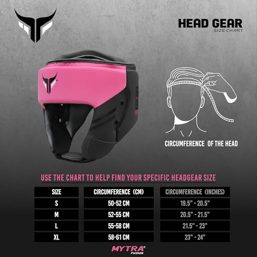Mytra Fusion Boxing Headgear - Sparring Gear with Adjustable Strap MMA, Muay Thai, Kickboxing, Martial Arts, Karate, Head Gear (Black/Pink, S) - Image 5