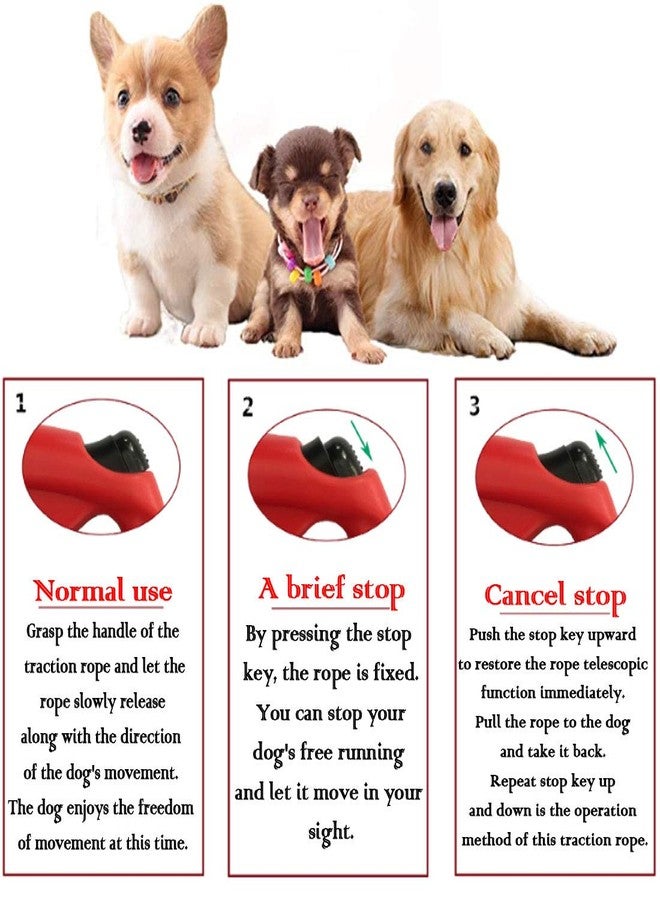 JEBBLAS Upgraded Dog Retractable Leashes with Flashlight and Waste Bag Dispenser, 3 in 1 Automatic Dog Walking Leash with Anti-Slip Handle, Blue, 15ft - Image 4