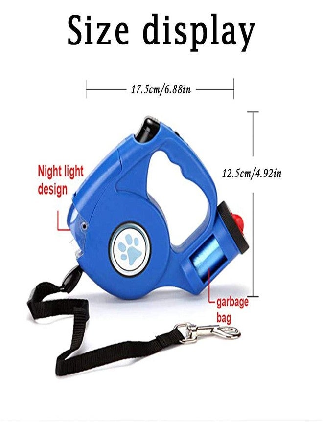 JEBBLAS Upgraded Dog Retractable Leashes with Flashlight and Waste Bag Dispenser, 3 in 1 Automatic Dog Walking Leash with Anti-Slip Handle, Blue, 15ft - Image 2