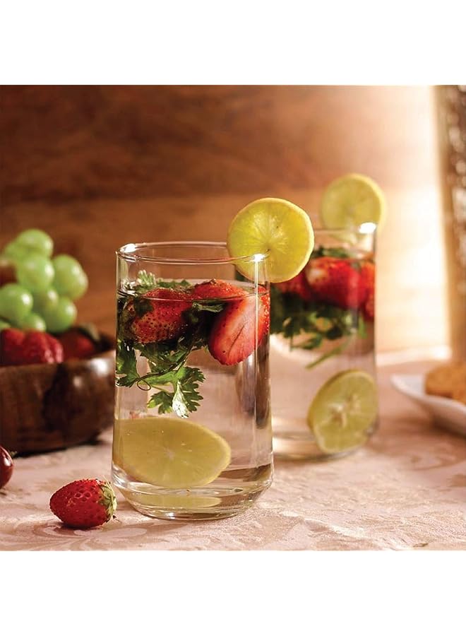 Patio Hi Ball Glass, Tumblers & Water Glasses, Set Of 6, Clear, 290 Ml, B1831006, Mocktail Glass, Beverage Glass, Water Glass, Juice Glass