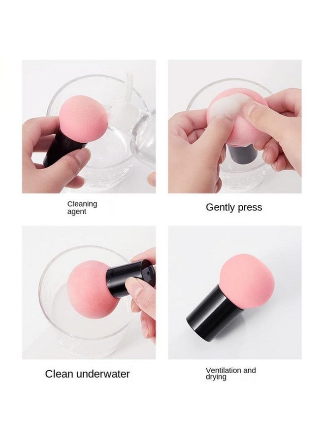 أدبيني إسفنجة مستحضرات التجميل من إسفنجة مكياج الفطر وإسفنجة مزج وفرشاة وجه وفرشاة مكياج مع حقيبة بمقبض للاستخدام الجاف والرطب السائل والكريمات والمساحيق (ألوان متنوعة) - Image 2