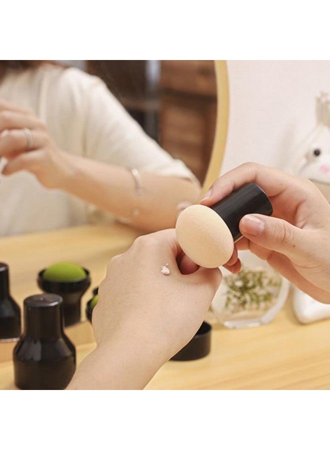 أدبيني إسفنجة مستحضرات التجميل من إسفنجة مكياج الفطر وإسفنجة مزج وفرشاة وجه وفرشاة مكياج مع حقيبة بمقبض للاستخدام الجاف والرطب السائل والكريمات والمساحيق (ألوان متنوعة) - Image 3