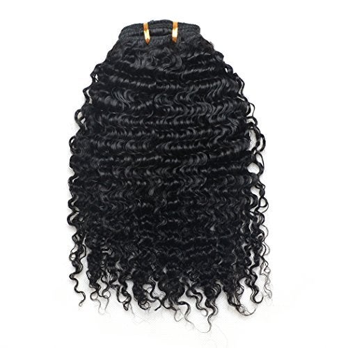 Luwigs Afro Kinky Curly 3B 3C Clip in Hair Extensions for Black Women Real Brazilian Virgin Human Hair Clip Ins Natural Color 7pcs/set (14 inches, 3B 3C Afro Kinky Curly) - Image 2