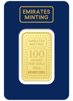 Emirates Minting 100 Grams 999.9 Purity Gold Bar