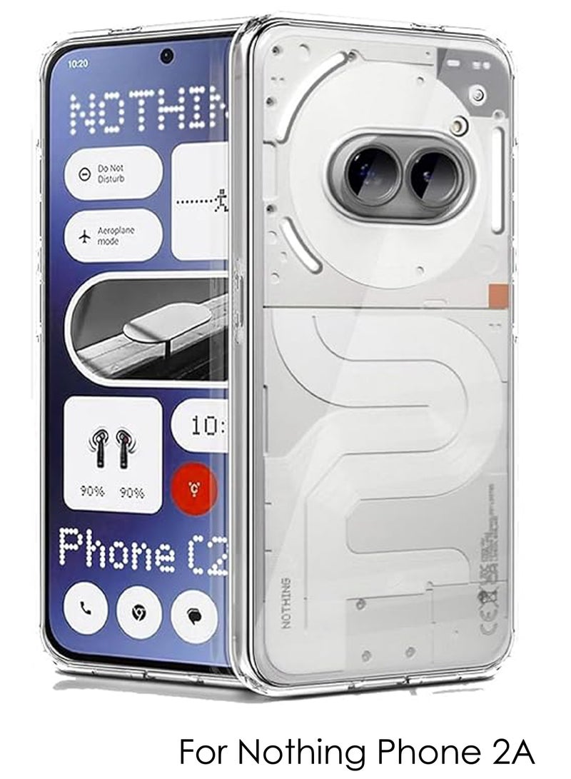 For Nothing Phone 2A - Soft Flexible Transparent Silicone Protective Back Case Cover-Transparent - Image 1