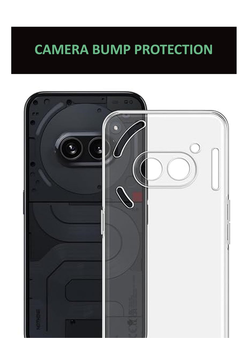 For Nothing Phone 2A - Soft Flexible Transparent Silicone Protective Back Case Cover-Transparent - Image 3