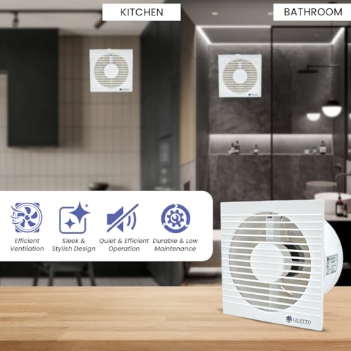 Gustto 150mm Exhaust Fan | High Speed, Quiet Operating Ventilation Fan | Pure Copper Motor & 2Yr Warranty | For Kitchen, Bathroom, Smoking Room, Garage - Image 4