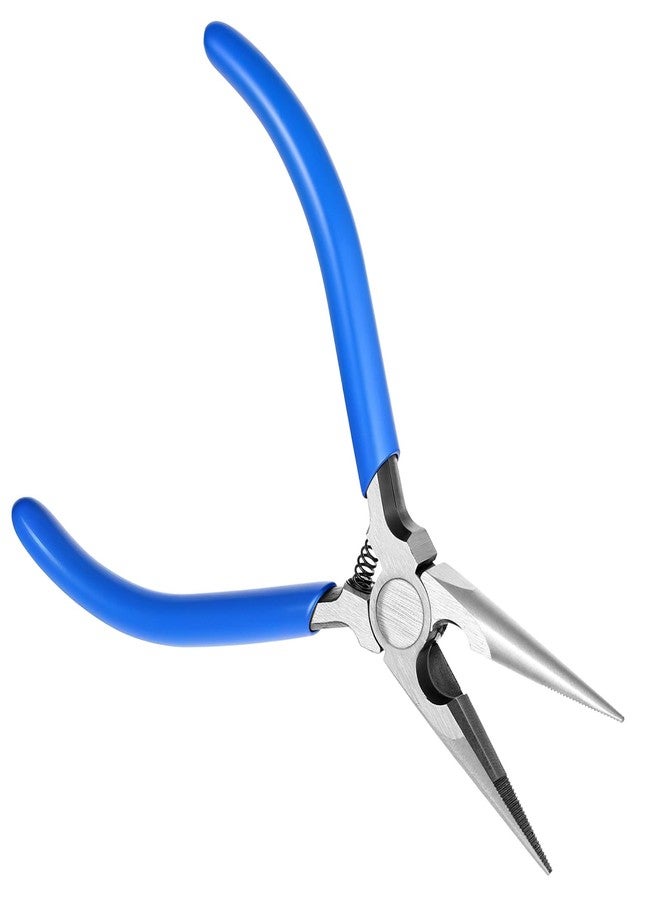 Styquenzer كماشة ذات أنف إبرة زرقاء، كماشة ذات أنف طويل لصنع المجوهرات، كماشة صغيرة ذات أنوف طويلة مع قبضة مريحة لتغليف الأسلاك وإصلاح الإلكترونيات والإمساك بالأشياء وصناعة الحرف اليدوية - Image 1