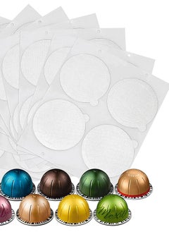 Generic （PODS NOT INCLUDED ）60MM  Aluminum Foils Lids Seals to Reuse Nespresso Capsules Coffee Pods, Compatible with Nespresso Vertuoline Vertuo, 100Pcs Reuse Coffee Pods Cover Seals  - Image 1