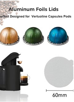 Generic （PODS NOT INCLUDED ）60MM  Aluminum Foils Lids Seals to Reuse Nespresso Capsules Coffee Pods, Compatible with Nespresso Vertuoline Vertuo, 100Pcs Reuse Coffee Pods Cover Seals  - Image 2