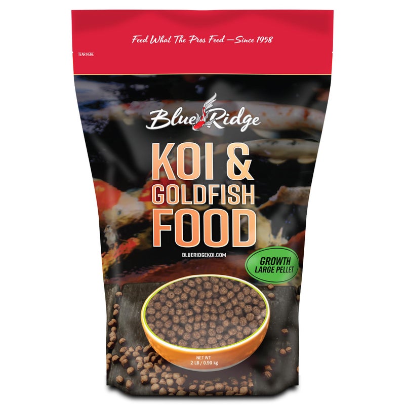 Blue Ridge Koi Fish Food 2lb - Koi Food Large 3/16" Growth Formula, Goldfish Food, Premium Fish Food for Ponds, Ponds Fish Food, Floating Pond Pellets - Image 1