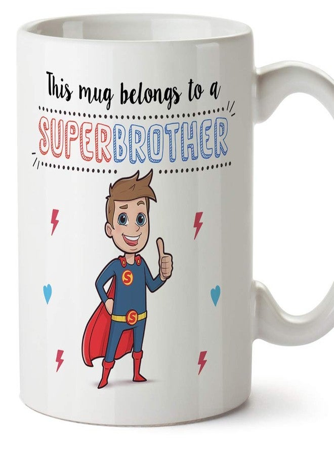 MUGFFINS Brother Mug/Cup - Super Brother - Coffee Mug for Breakfast/Birthday Presents for Siblings/Ceramic 11 oz - Image 1