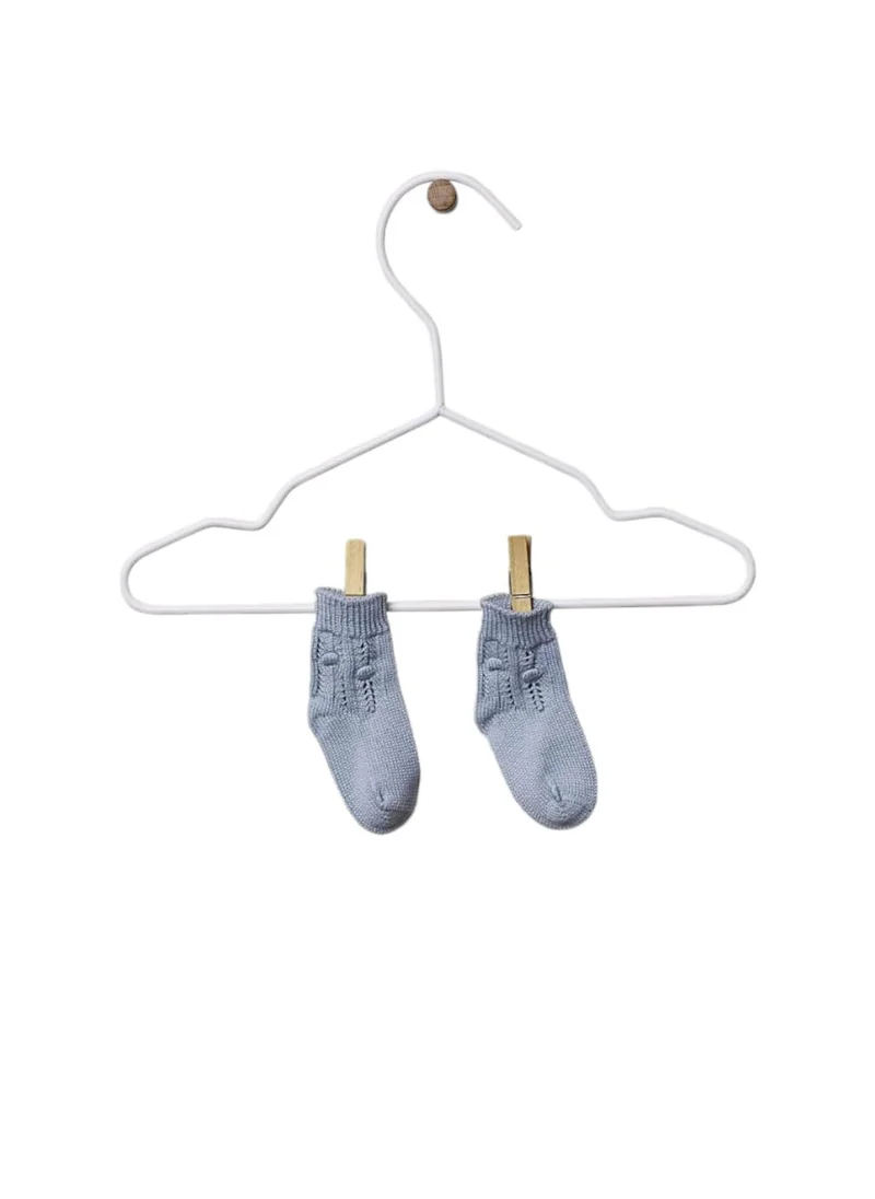 Wedoble Organic Cotton Fine Knit Booties - Soft Blue, Wedoble