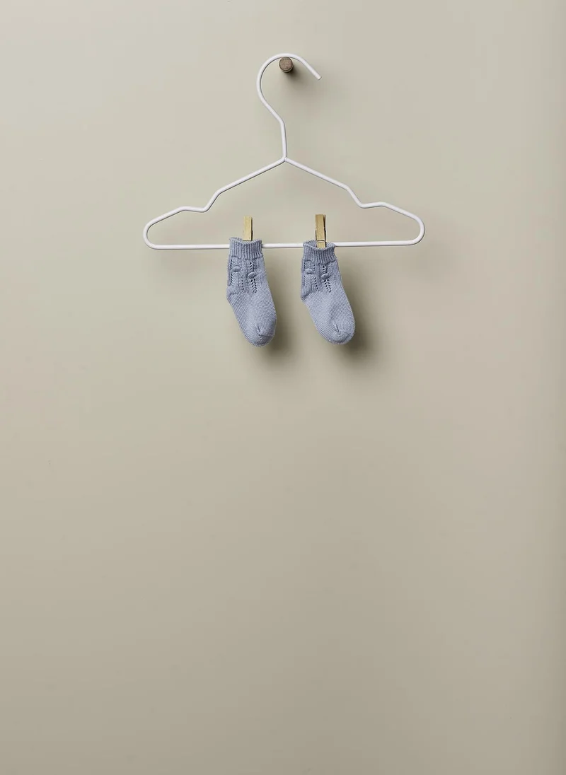 Wedoble Organic Cotton Fine Knit Booties - Soft Blue, Wedoble
