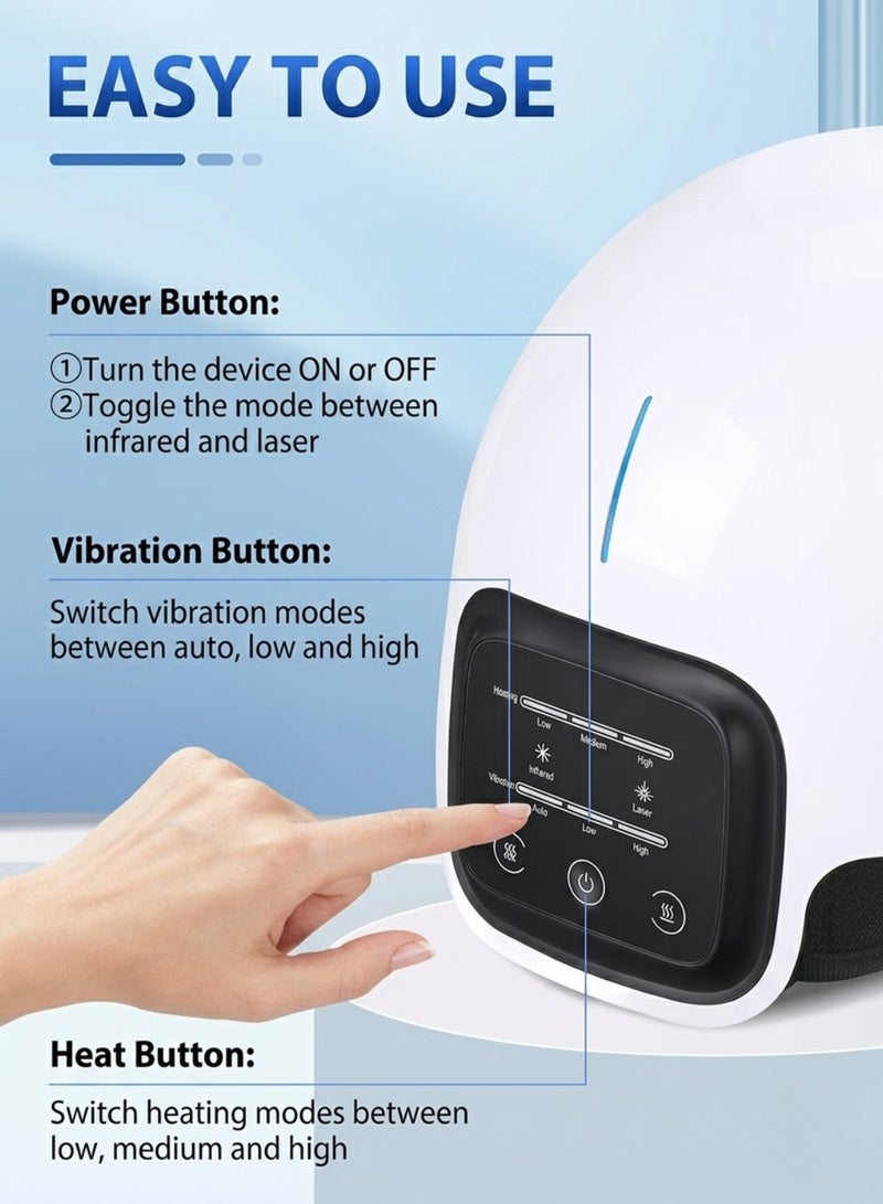 Electric Knee Massager with Heat and Vibration for Pain Relief Cordless Joint Massager Wrap with Digital Display Infrared Heating Knee Support Brace for Arthritis Injury Recovery - Image 3