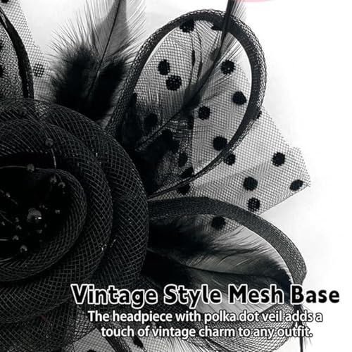 Aeenioy Fascinator Hats for Women, Black Feather Headpiece for Weddings, Cocktail Parties, Tea Events, Themed Celebrations, Fashion Accessories - Image 5