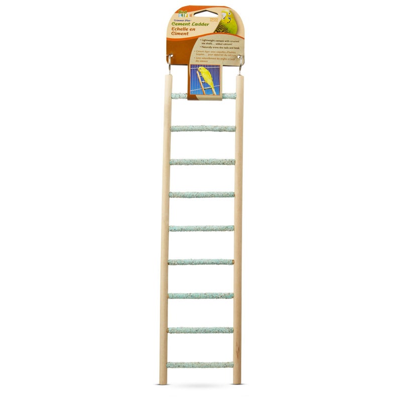 Penn Plax Penn-Plax Bird-Life Trimmer Plus Cement & Wood 9 Step Ladder – Cement Made from Crushed Sea Shells – Great for Small Birds (BA243) - Image 4