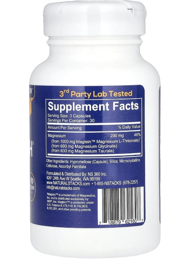 NATURAL STACKS Mag-tech Brain Magnesium Complex Supports Cognition Brain Health - 90 Vegetarian Capsules - Image 2